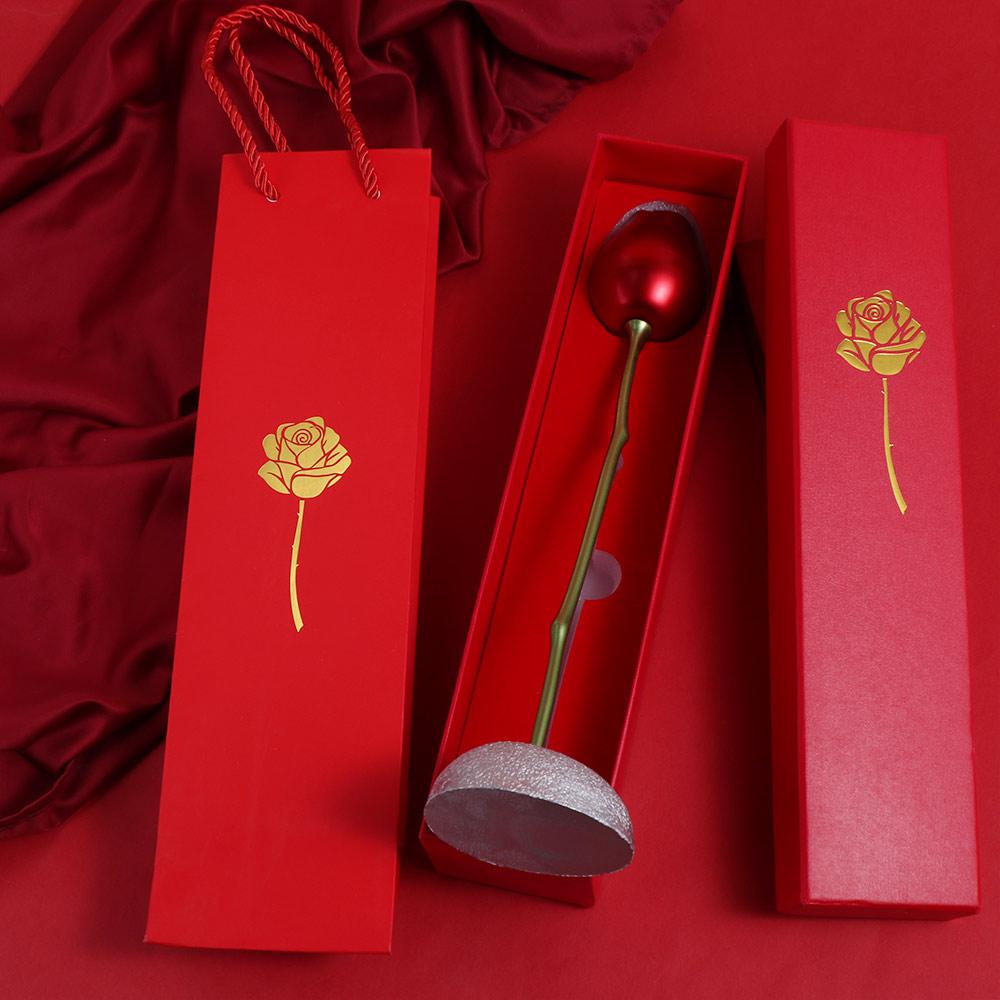 Романтичная шкатулка для хранения украшений, красная подарочная витрина, простая имитация розового кольца, шкатулка ко Дню святого Валентина