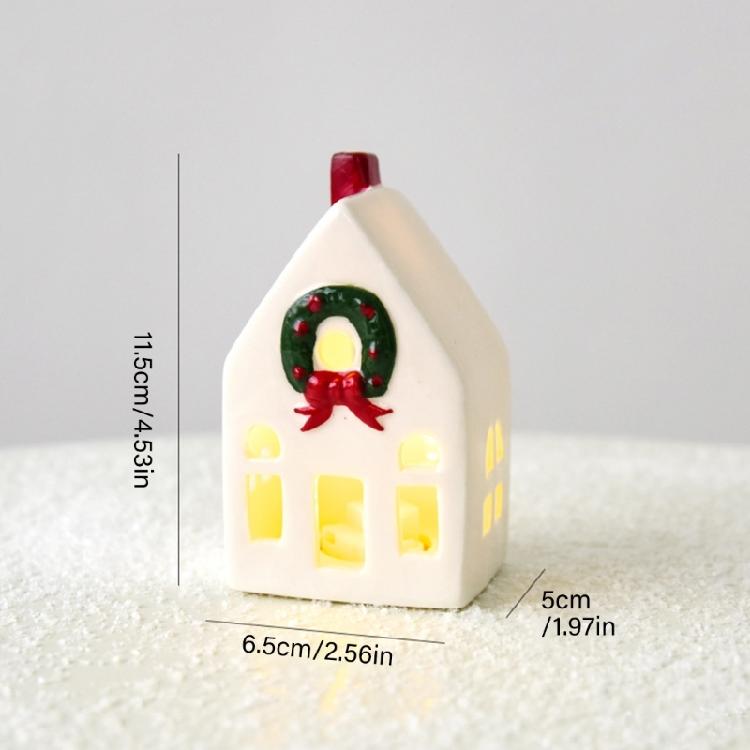 Праздничные керамические домики, декорации, подсвечники на батарейках, рождественская деревня, сезонный подарок, готовые к праздничной демонстрации
