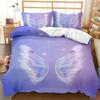 Angel Wings Duvet Cover, Angel Fairy Tale Theme Bedding Set for Teens Adults, Beautiful Feather Polyester Comforter Cover