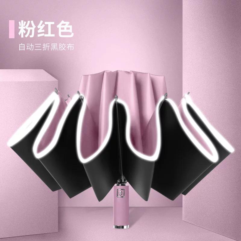 Rainstorm Dedicated Umbrella Twelve Bones Automatic Umbrella Women's Dual-Use Large Reinforcement Thickened Strong Wind Resistance Double