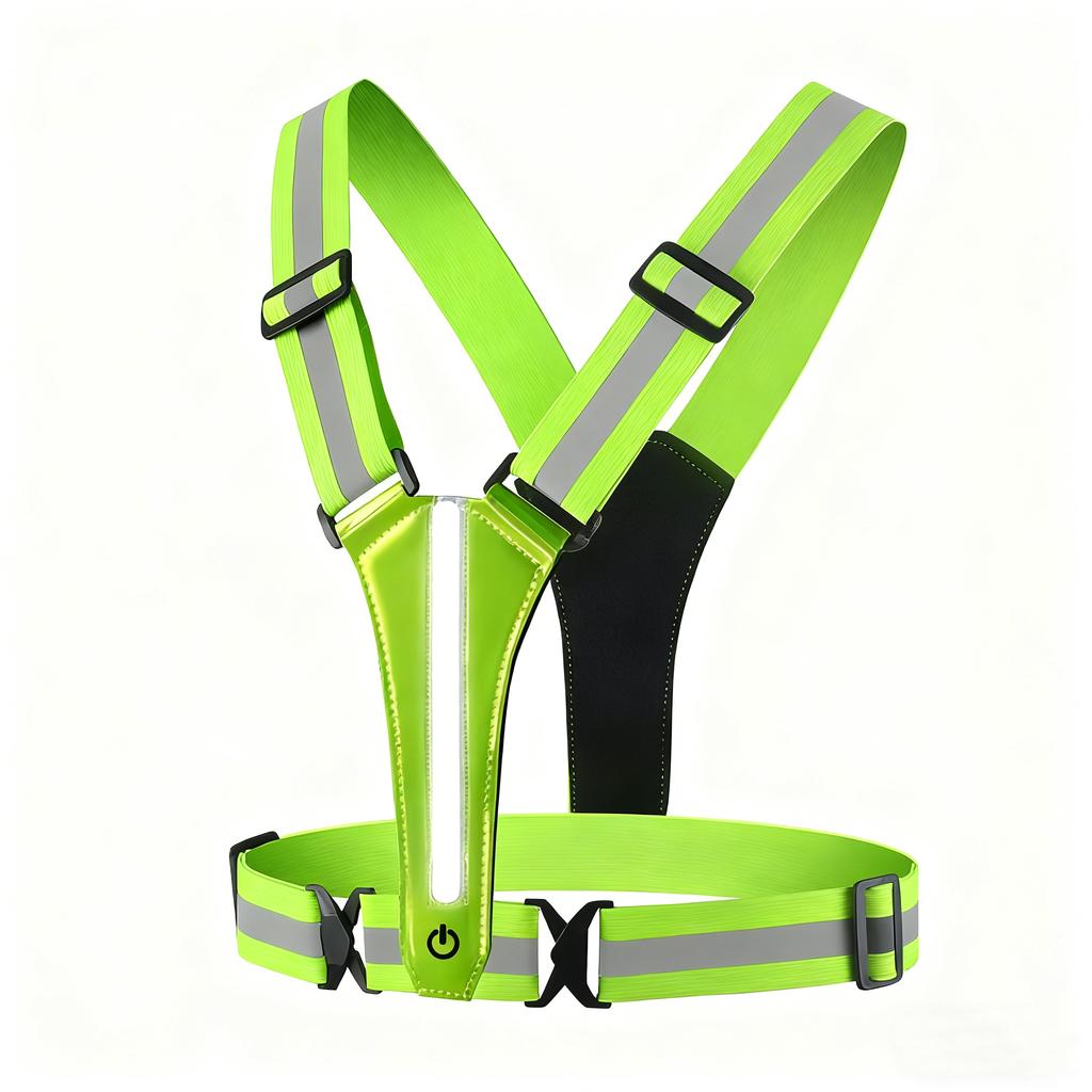 1PCS LED Reflective Running Vest USB Rechargeable High Visibility Night Running Riding Clothing Elastic Band,Safety Warning Vest