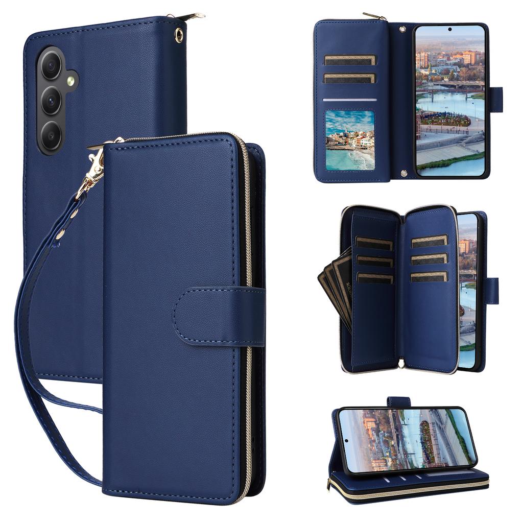 R20 For Samsung Galaxy A34 5G Case Zipper Wallet PU Leather Phone Cover