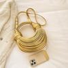 Metal Noodle Armpit Bag 2025 New European and American Fashion Glossy Hand Carry Women's Shoulder Crossbody Dumpling Bag