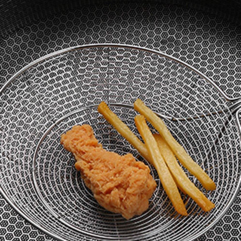 Large leakage hole Colander Stainless Steel Ladle Skimmer Spider Mesh Strainer  French Fries
