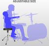 Donner Drum Throne, 48-58cm Height Adjustable, Foldable Maple Drum Stool with Drumsticks