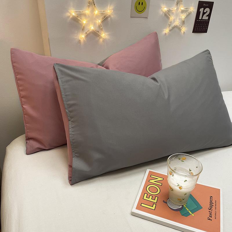 2pc 100% Cotton brushed Color block Pillowcases , Super Soft and Cozy, Wrinkle, Fade, Resistant with Envelope Closure