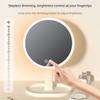 Rotatable Makeup Mirror with LED Light Tricolor Light Adjustable Desktop Mirror  Travel