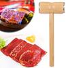Double-sided Meat Tenderizer Hammer Comfortable Grip Wooden Long Handle Heavy Duty Steak Chicken Beef Poultry Mallet Pounder Flattener