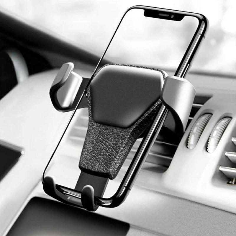 Gravity-Activated Car Phone Holder, Automatic Lock for Air Vent Mount