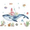 Подводные киты Наклейки на стену для декора детских комнат Мультяшный маяк ПВХ Наклейки Украшение дома Художественные росписи Одна штука