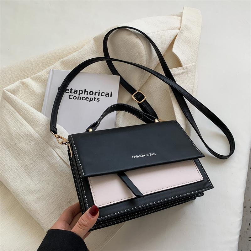 Color Blocking Trend Vertical Square Women's Bag Fashion Small Bag Crossbody Bag Women's Handbag Fashion One Shoulder Crossbody Bag