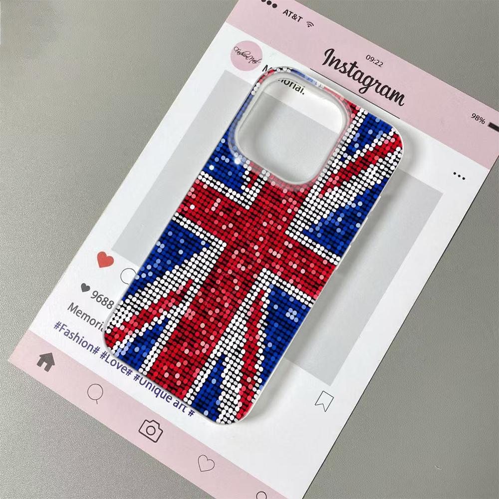 Чехол для телефона с флагами Великобритании и США для iPhone 17 16 15 14 Plus 13 12 11 Pro Max Национальные флаги Модный противоударный чехол из ТПУ