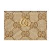 Gucci GG Marmont Generation Vintage Double G Logo GG Canvas Wallet Small Women wallet Beige Dark-Brown 773427-FAF05-9651