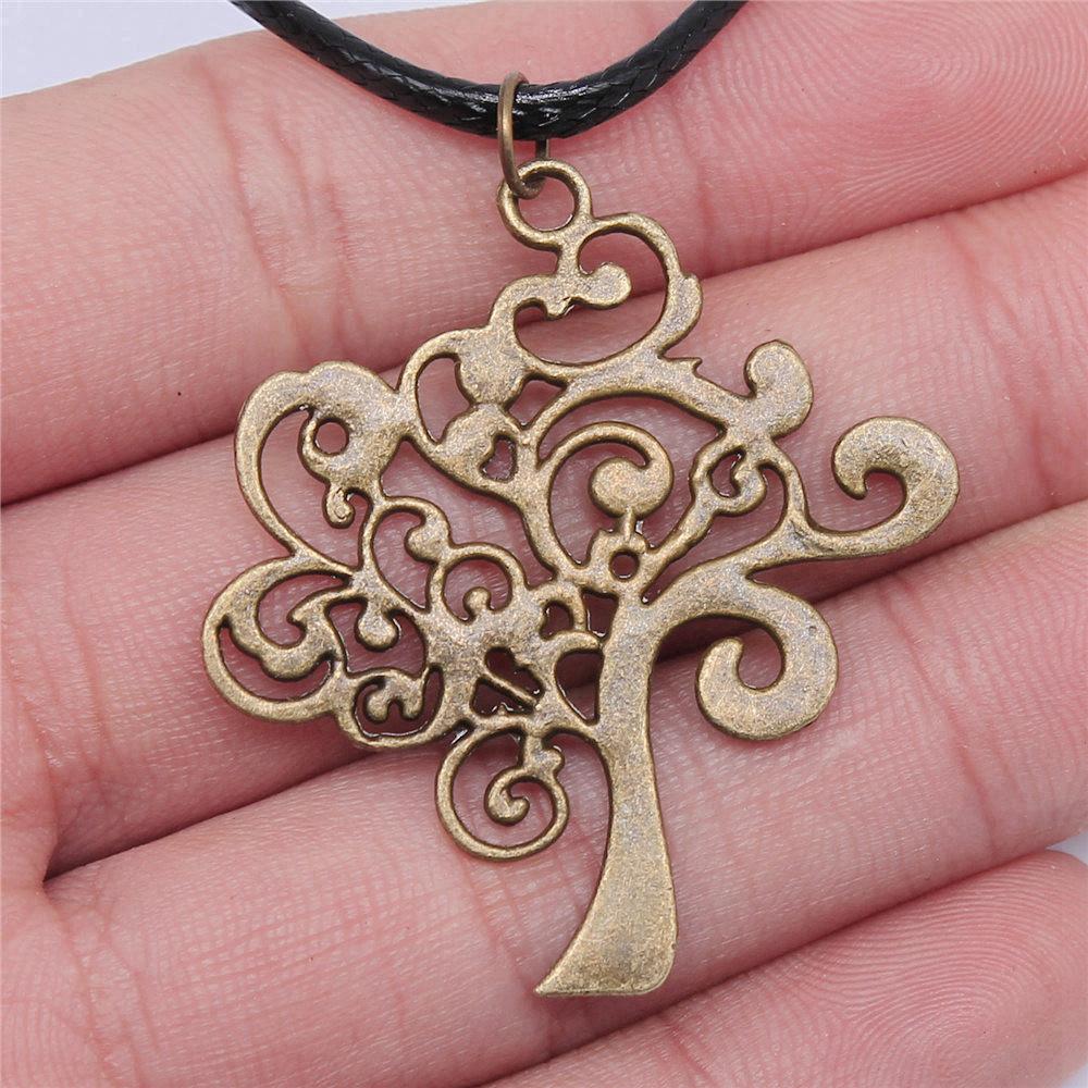 Ожерелье из кожи «Дерево жизни» 45 см, мужское украшение, свадебная годовщина, эстетические аксессуары