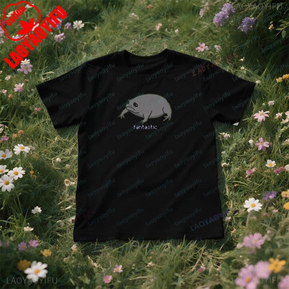 Fantastic Rain Frog Tshirt Sad Frog Shirt Unisex Funny Unique Gift Short Sleeve Men Women Simple Daily Life Cotton Tee Tops