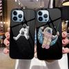 Милый чехол с изображением астронавта из мультфильма для Iphone 14 13 12 11 Pro Max Mini Xs Xr X 7 8 6s Plus Se 2022, стеклянный защитный чехол Fundas