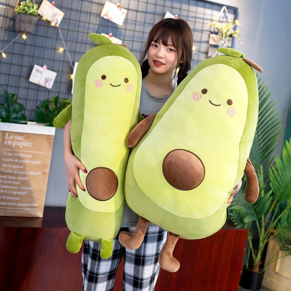 Avocado Green Giant Toy 35/50/65cm Sleeping Pillow Kawaii Stuffed Fruit Avocado Doll  Room Decor