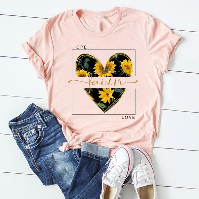 (Азиатский размер)Женская футболка с принтом, летняя модная футболка с надписью Love, милый топ с коротким рукавом, модная футболка, одежда, повседневная женская футболка с графическим рисунком