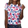 Women's Fashion Casual Independence Day Printed Round Neck Short Sleeve T-Shirt Top