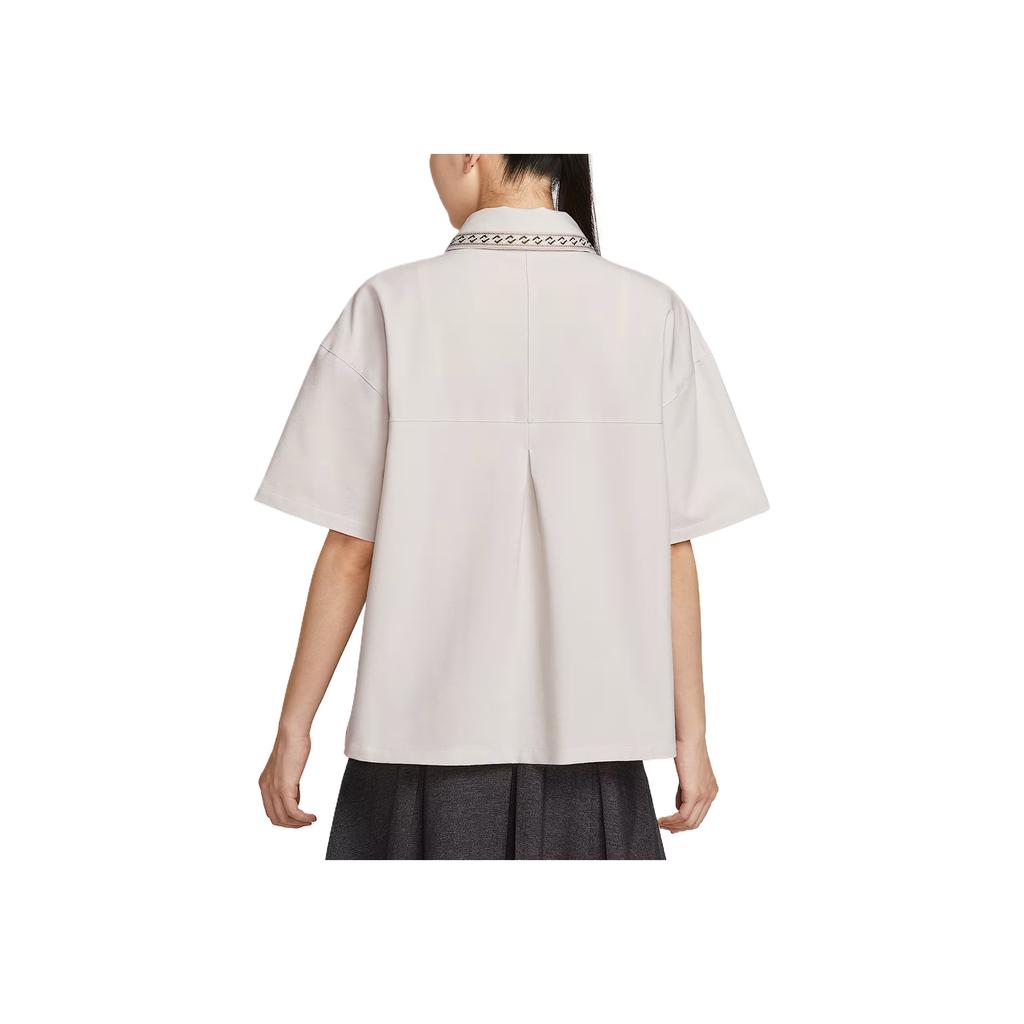 Nike Удобная Модная Минималистичная Универсальная Однотонная Футболка с Коротким Рукавом Женские топы Бежевый HJ0350072