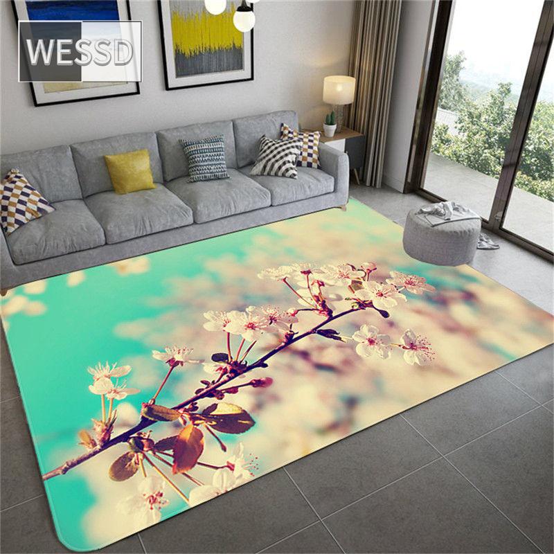 Скандинавский ковер с цветочным узором вишни большого размера для гостиной, водопоглощающий ковер для ванной, напольный коврик, коврик с розовым цветком