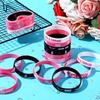 6/8PCS Hope Rubber Bracelet Silicone Silicone Wristband Breast Cancer Awareness Bracelets  Unisex