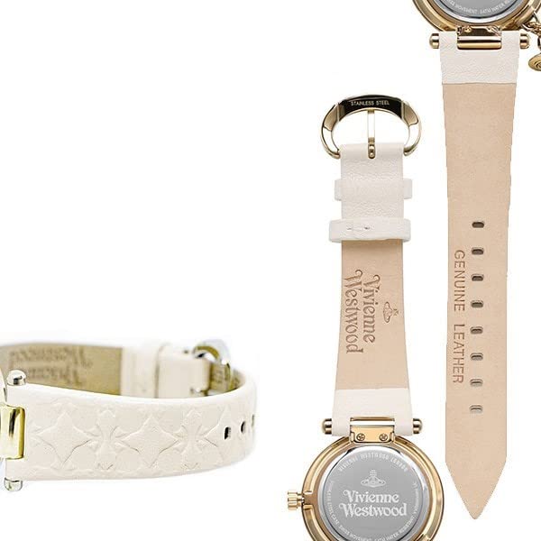 VIVIENNE WESTWOOD Сменный ремешок для часов VV006 - Серия Genuine Band, Белый цвет, Фурнитура золотистого тона