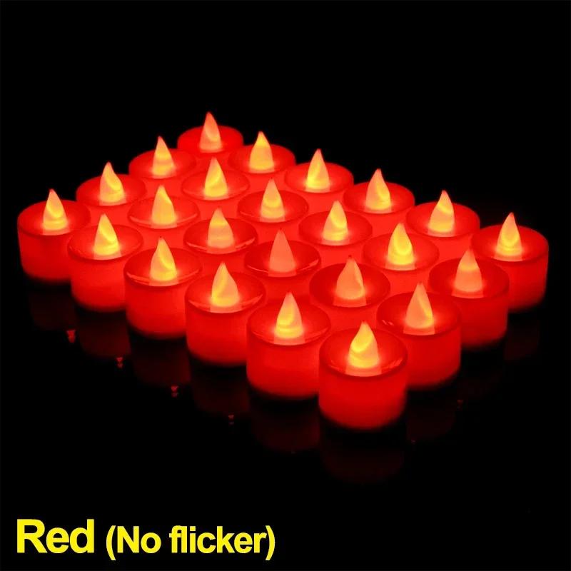 6 Piece Set Candles LED Candle Light Color Battery Powered Flameless Cup Simulation Wedding Birthday Party Home Lighting Lights