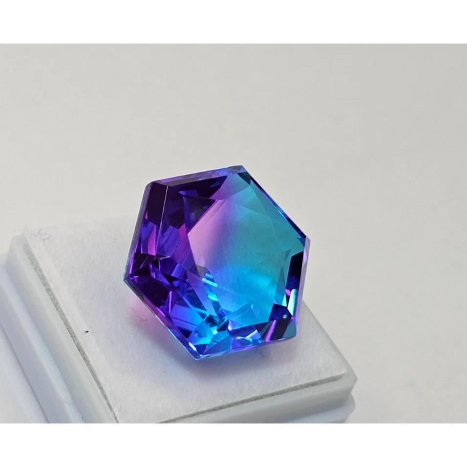 20+ Ct Natural Tourmaline Bi-Color Hexagon Cut Fabulous Certified Gemstone