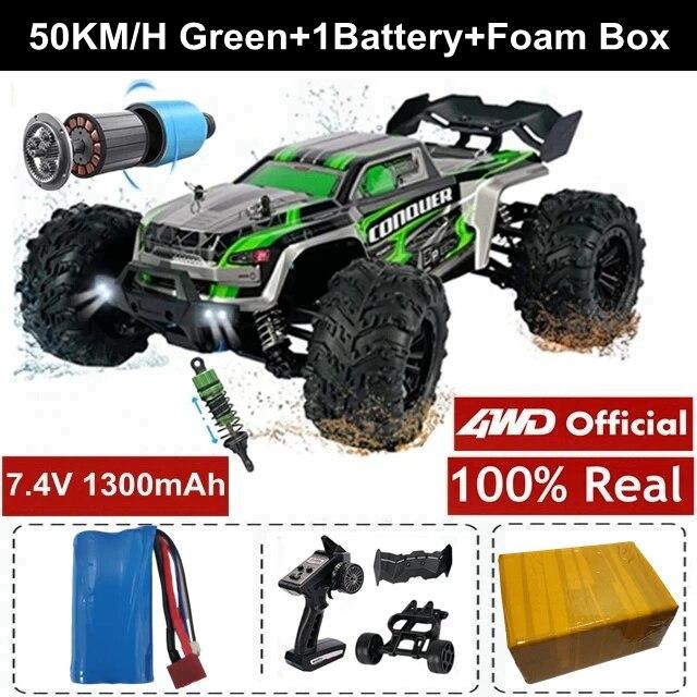 Новый высокоскоростной гоночный внедорожник 4WD RC Car 50 км/ч или 80 км/ч Супер бесщеточный высокоскоростной радио 4x4 Off Road Super Fast Drift Racing RC Truck Vehicle