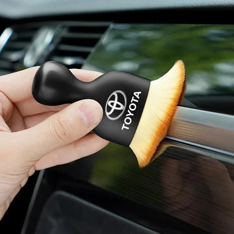 Car Interior Cleaning Soft Brush Dust Remover Auto Accessories for Toyota GR TRD Yaris Hilux Corolla Prius Avensis Emblem Auris Rav4