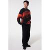 H M Loose Fit Jacquard Knit juMper Black Red Pattern