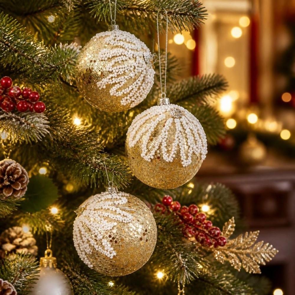 3Pcs/Set Shiny Christmas Ball Creative Xmas Baubles Christmas Pendant Decorations Storefront