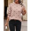 YYFS Women's Fashion Casual Fall Winter Polka Dot Print Long Sleeve O-Neck Sweaters