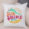 Beach Skeleton Besties Cushion Cover Double Print Cruise Time Sunset Pillowcase Soft Plush Respect Local Turtle Cushion Cover