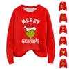 Women's Christmas Print Cardigan Long Sleeve Round Neck Knit Top