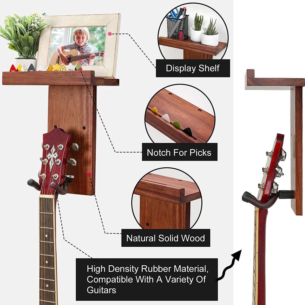 2 шт. многофункциональная настенная вешалка для гитары DIY Kit красное дерево деревянная настенная вешалка держатель для полки