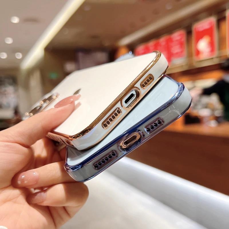 Soft Electroplated Love Heart Phone Case For iPhone 11 12 13 14 15 Pro Max XS X XR 7 8 Plus Mini SE 2020 Silicone Cases Cover