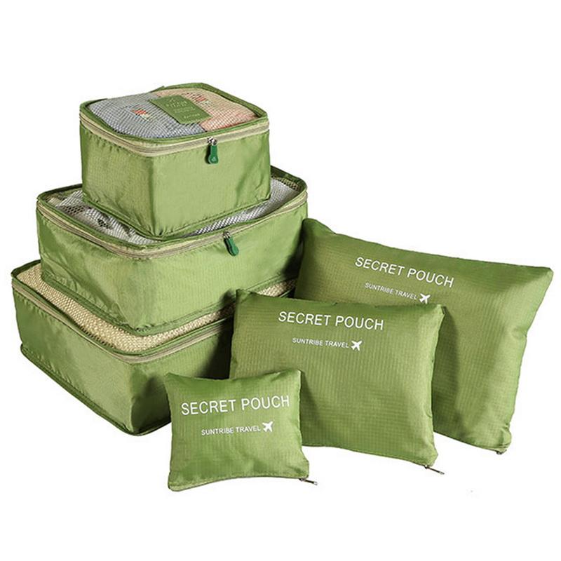 6pcs Travel Storage Bag Set Portable Foldable Luggage Organizer For Shoes Packing Clothes Tidy Organizer Wardrobe Suitcase Pouch