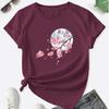 Fashion Women A Plum Blossom Print T Shirt Funny Casual O-neck Short Sleeves T-shirt Summer Female Tee Shirt
