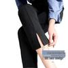Женские укороченные брюки-костюм с высокой талией, стройнящие - Летние, Классические, Прямые, для миниатюрных, с разрезом спереди
