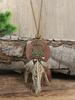 Bohemian Vintage Style Round Wood Alloy Feather Pendant Necklace for Women's Vacation Style Travel Can Match