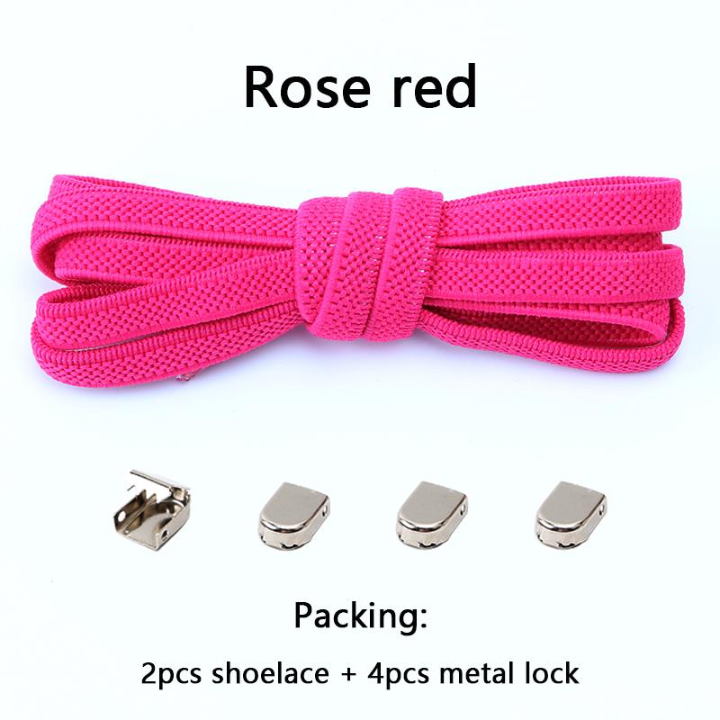 NO.8 4Pcs Metal Buckles No Tie Shoelaces Elastic for Sneakers One Size Fits All Adult Kids Quick Laces Lazy Sport Rubber Shoestrings