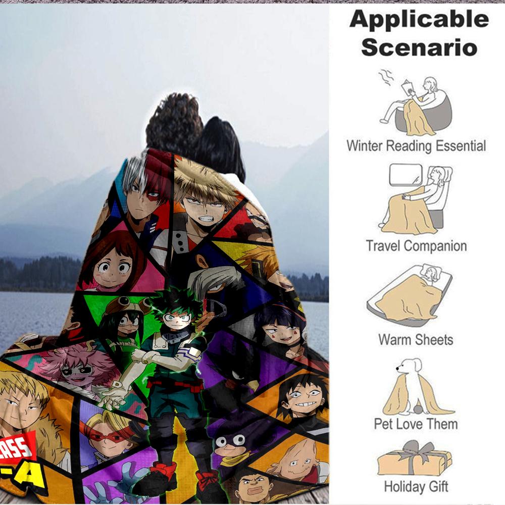 1Pc Heroic Adventures Unite Flannel Blanket, Soft And Comfortable, Casual Warm, Camping Travel, Christmas, Halloween Xmas Gift L19