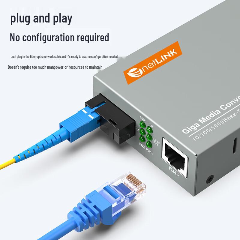 Комплект гигабитных оптоволоконных трансиверов netLINK HTB-4100AB-3KM (Китайская версия)