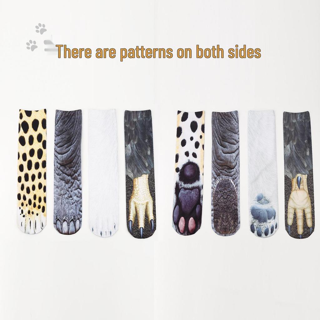3D Animal Feet Simulation Socks: Funny Leopard Print for Adults & Kids