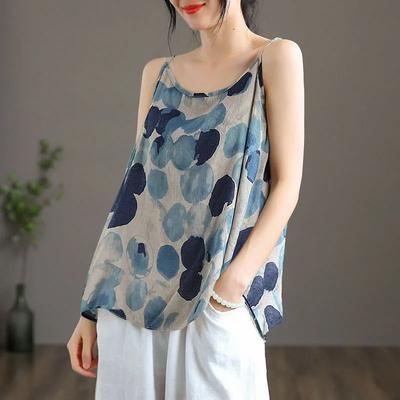 Топы-камисоль для женщин, хлопковая свободная футболка-халтер, женская летняя майка без рукавов, облегающие эластичные топы без рукавов с принтом