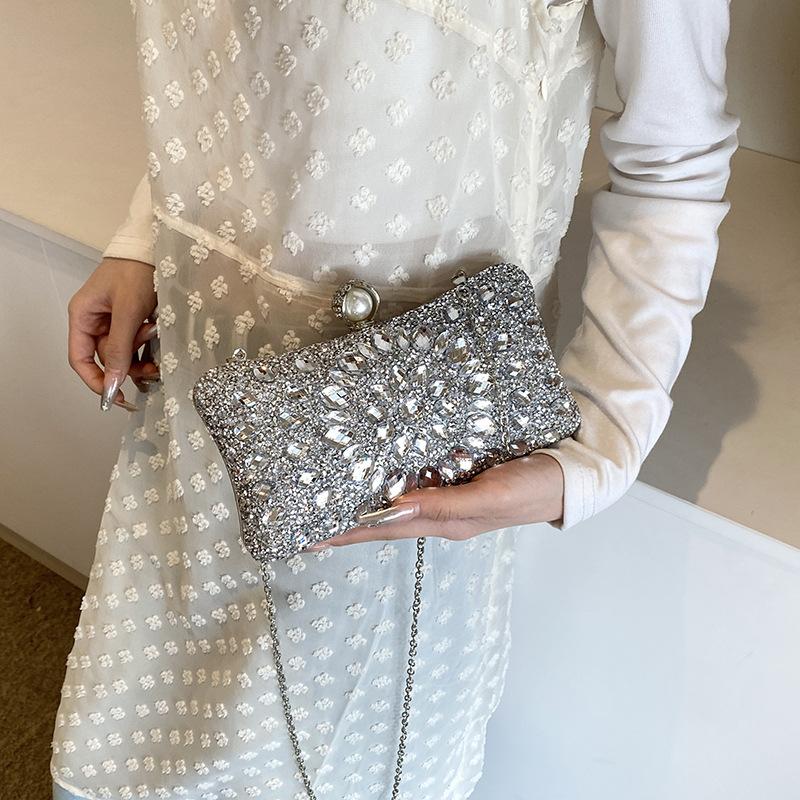 Женские сумки женские сумки 2025 новый европейский и американский модный цветные бриллианты вечерняя сумка кроссбоди цепочка сумка-коробка тренд