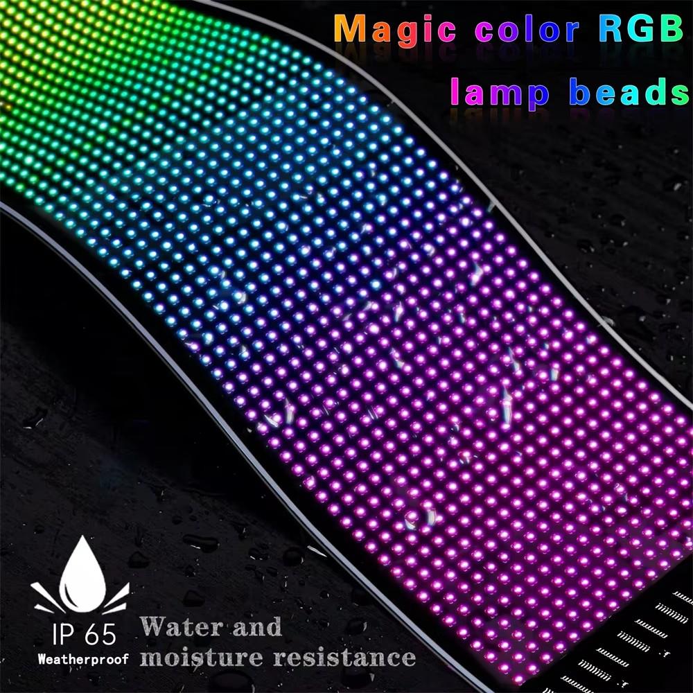 16x96 Plus Truck Eye RGB LED Matrix Pixel Panel Car Sign Animation APP Programmable LED Panel Flexible Display Lamp For Shop Bar