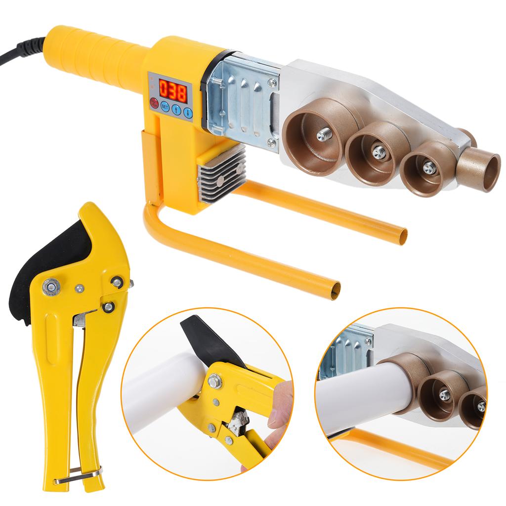 Инструмент для сварки пластиковых труб. Комплект для сварки пластиковых труб. Включает в себя сварочные головки 6 диаметров водопроводной трубы.